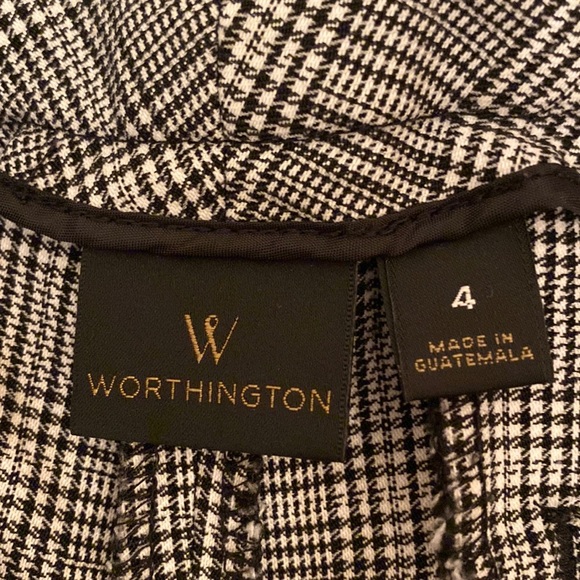 Women's Worthington Black and White Ankle Length Pants Size 4 - Picture 3 of 3